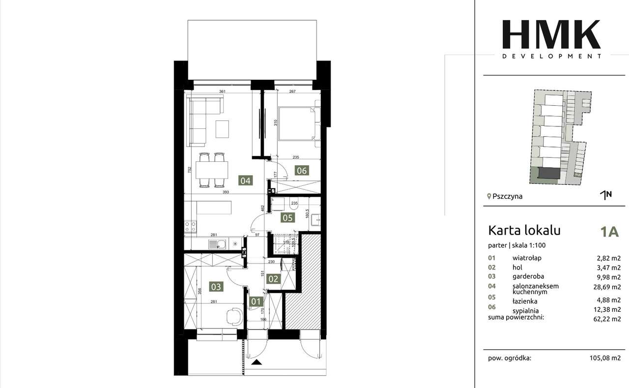 Osiedle przy ul. Bielasa | 3 pokoje z tarasem i ogródkiem | 62,22m2 - Pełny obrazek: 4/13