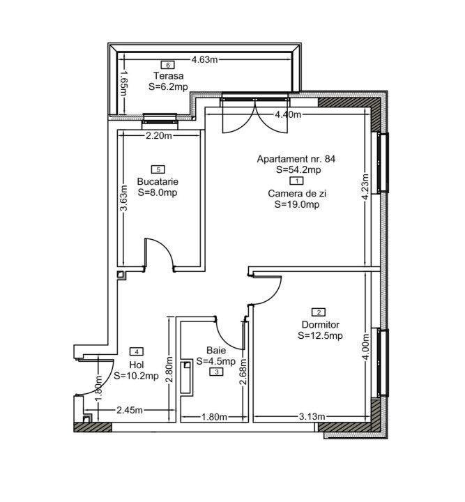 Apartament de 2 camere decomandate, 54 mp, zona Park Lake