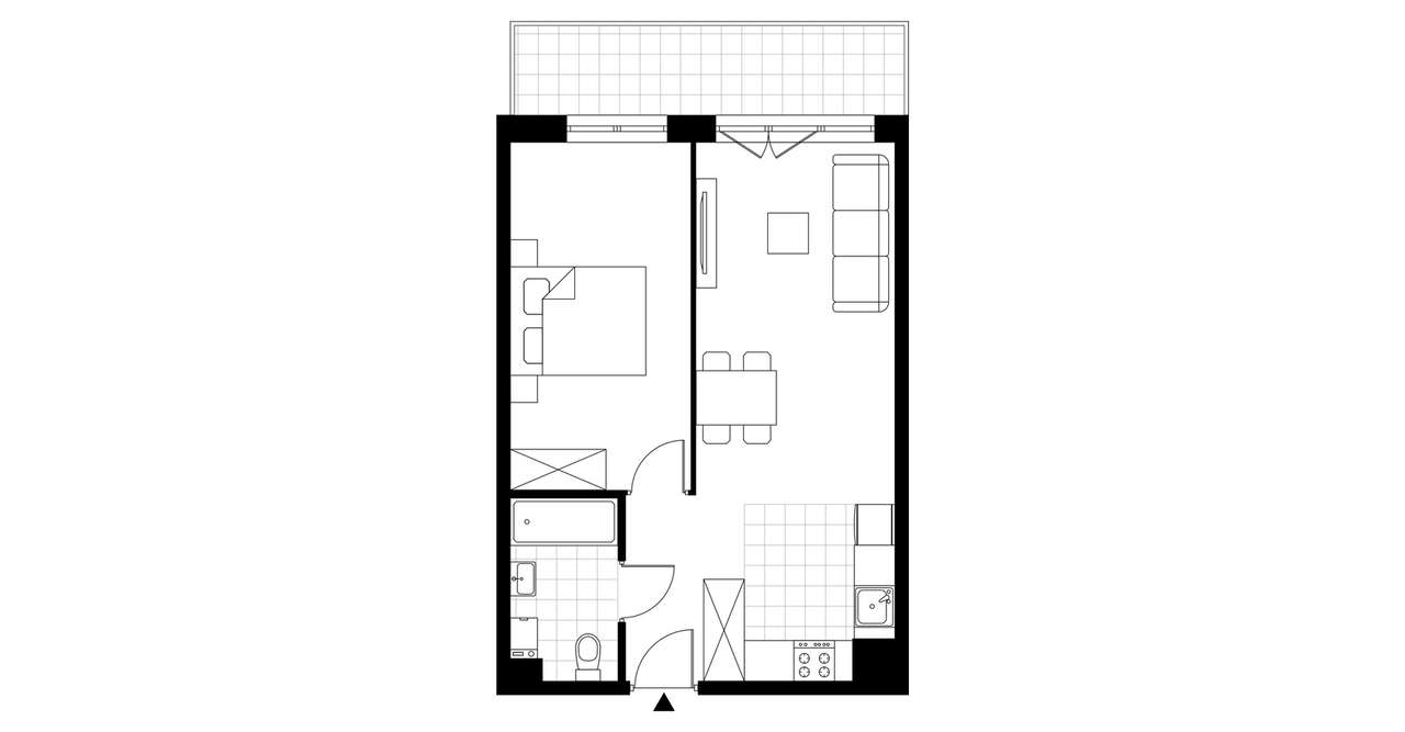 2-pokojowe mieszkanie 45m2 + balkon Bez Prowizji - Pełny obrazek: 4/8