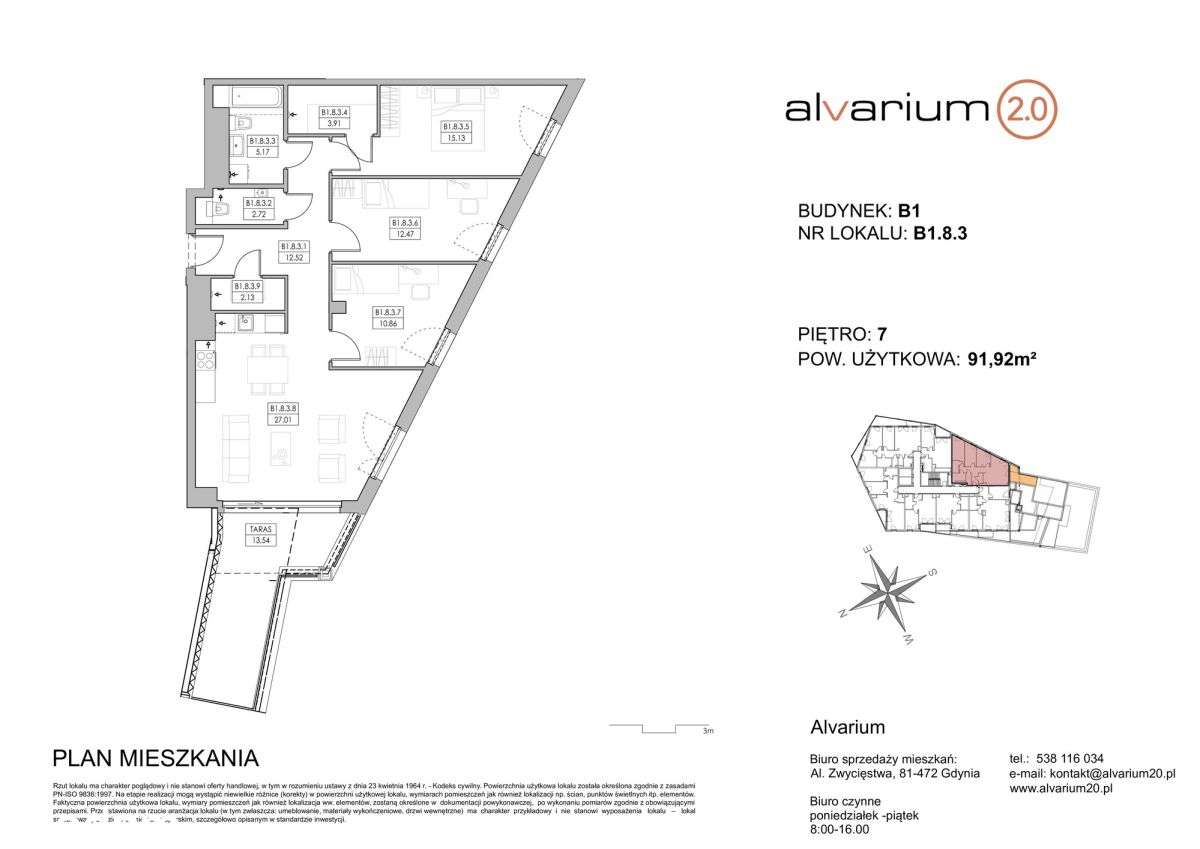 4-pokojowy apartament z tarasem - Pełny obrazek: 5/6