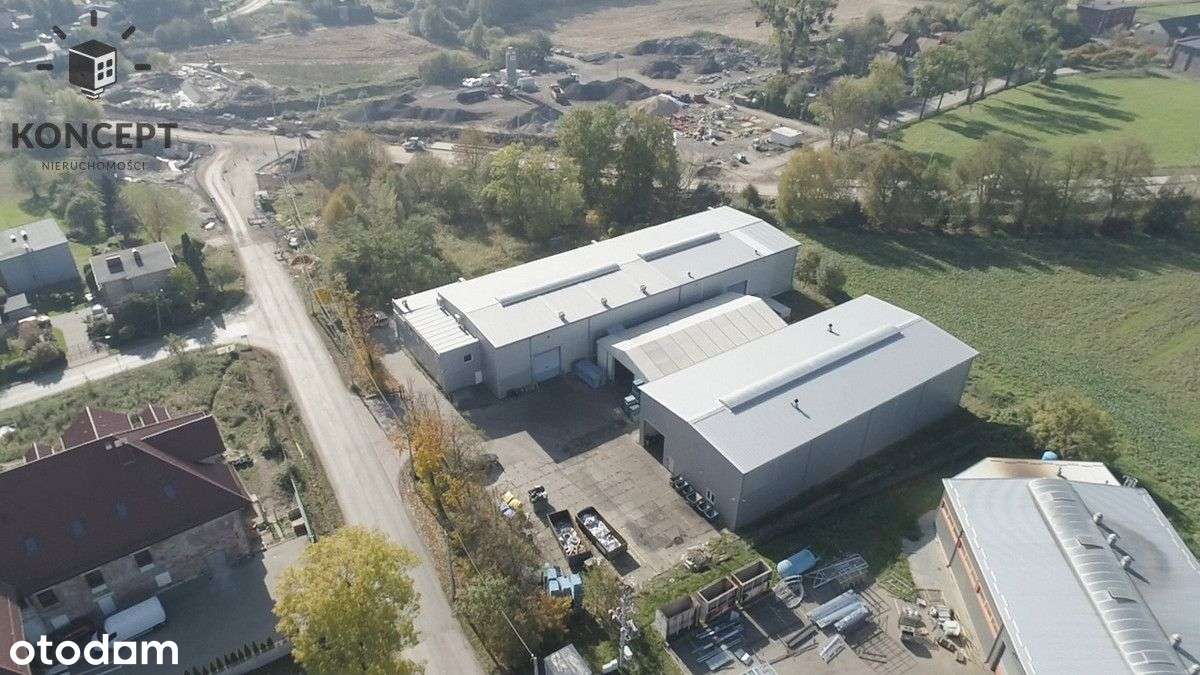 Hala produkcyjno –magazynowa + biura 2km od A1