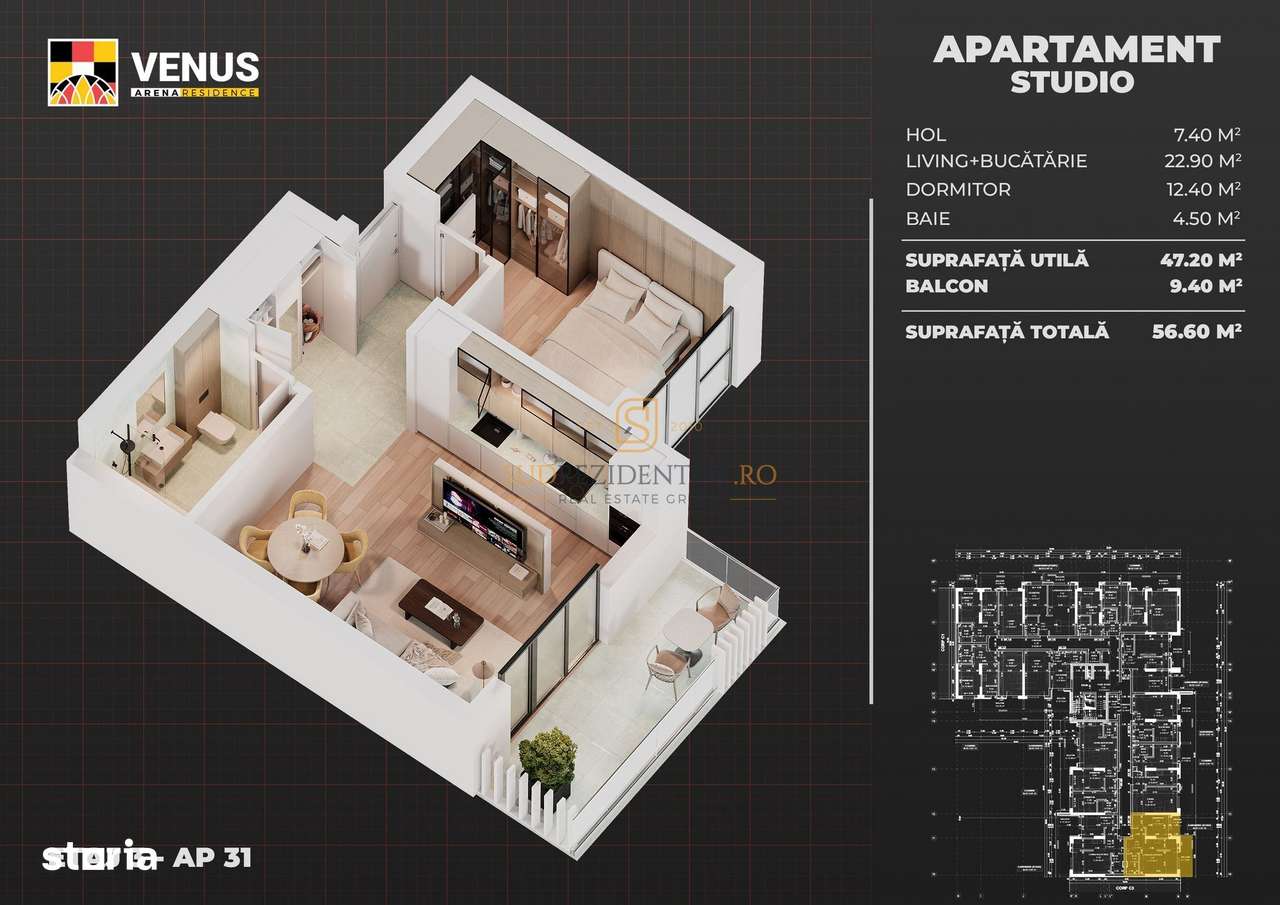Apartament modern cu 2 camere, zona metrou Aparatorii Patriei, Sect.4 - Imagine principală: 4/20