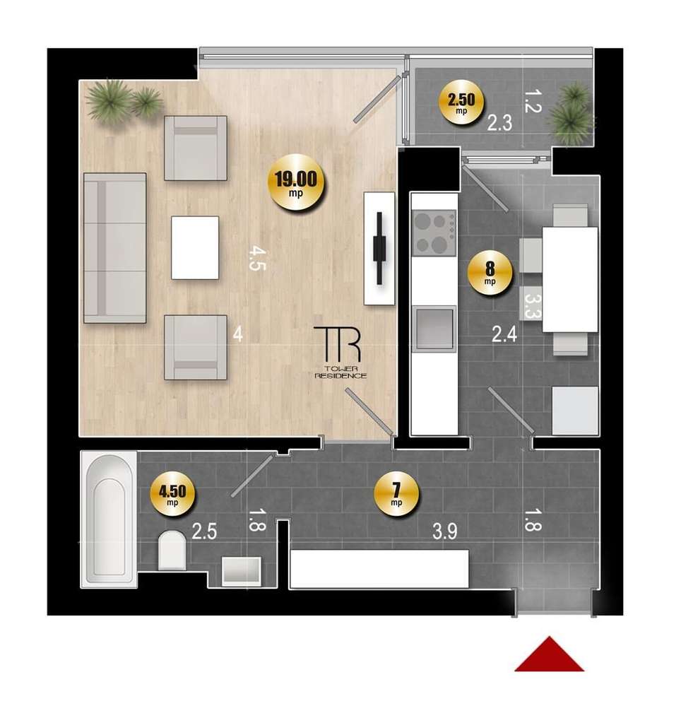 Garsoniera Dotari Premium Incalzire in Pardoseala Ansamblu Nou Rahova - Imagine principală: 5/17