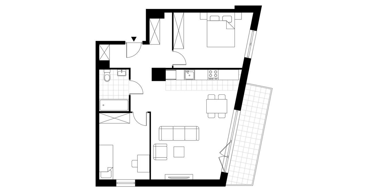 3-pokojowe mieszkanie 64m2 + balkon - Pełny obrazek: 3/8