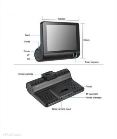 Camera auto tripla: fata spate interior design tip monitor 4 inch - 2