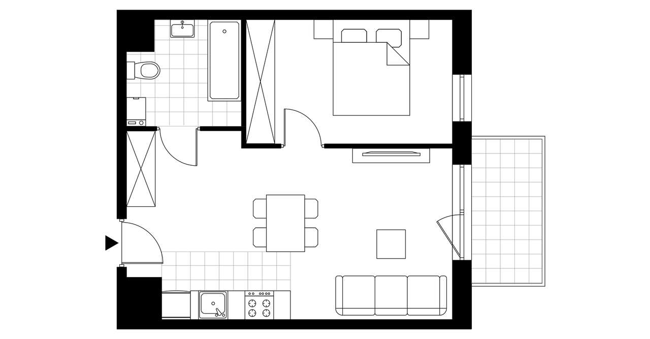 2-pokojowe mieszkanie 40m2 Bezpośrednio - Pełny obrazek: 3/8