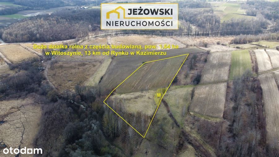 Działka rolna 1,64 ha, azyl, biwak, Kazimierz 13km