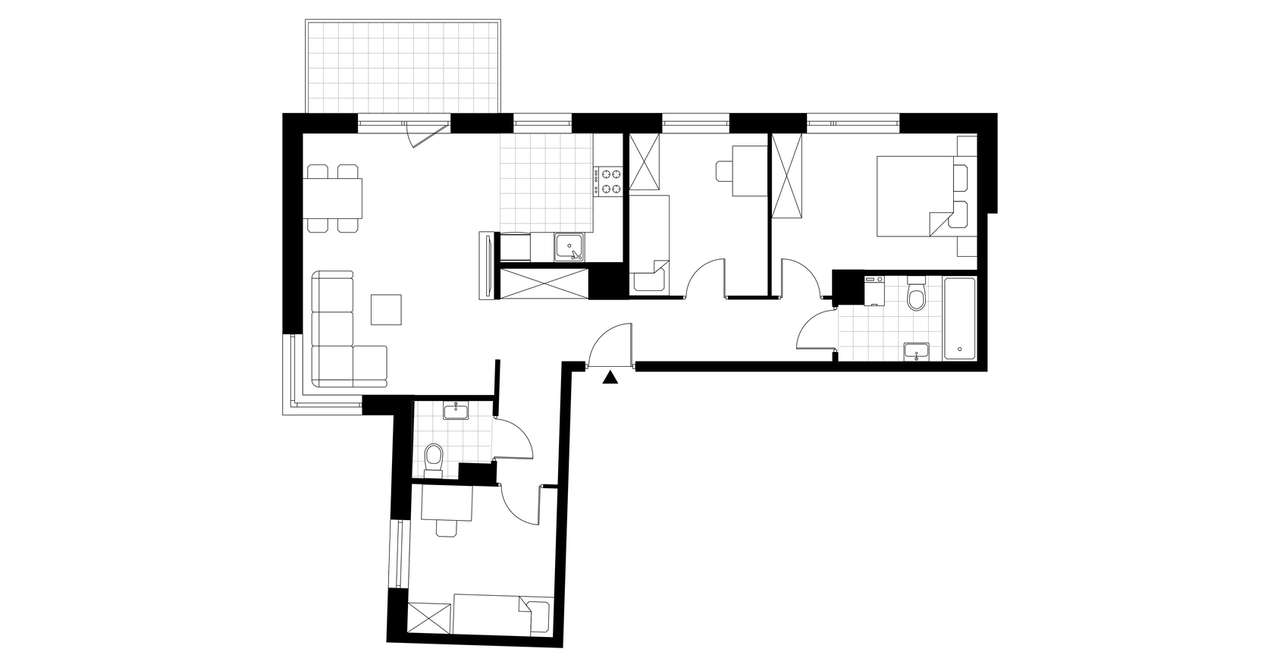 4-pokojowe mieszkanie 74m2 + balkon - Pełny obrazek: 4/6