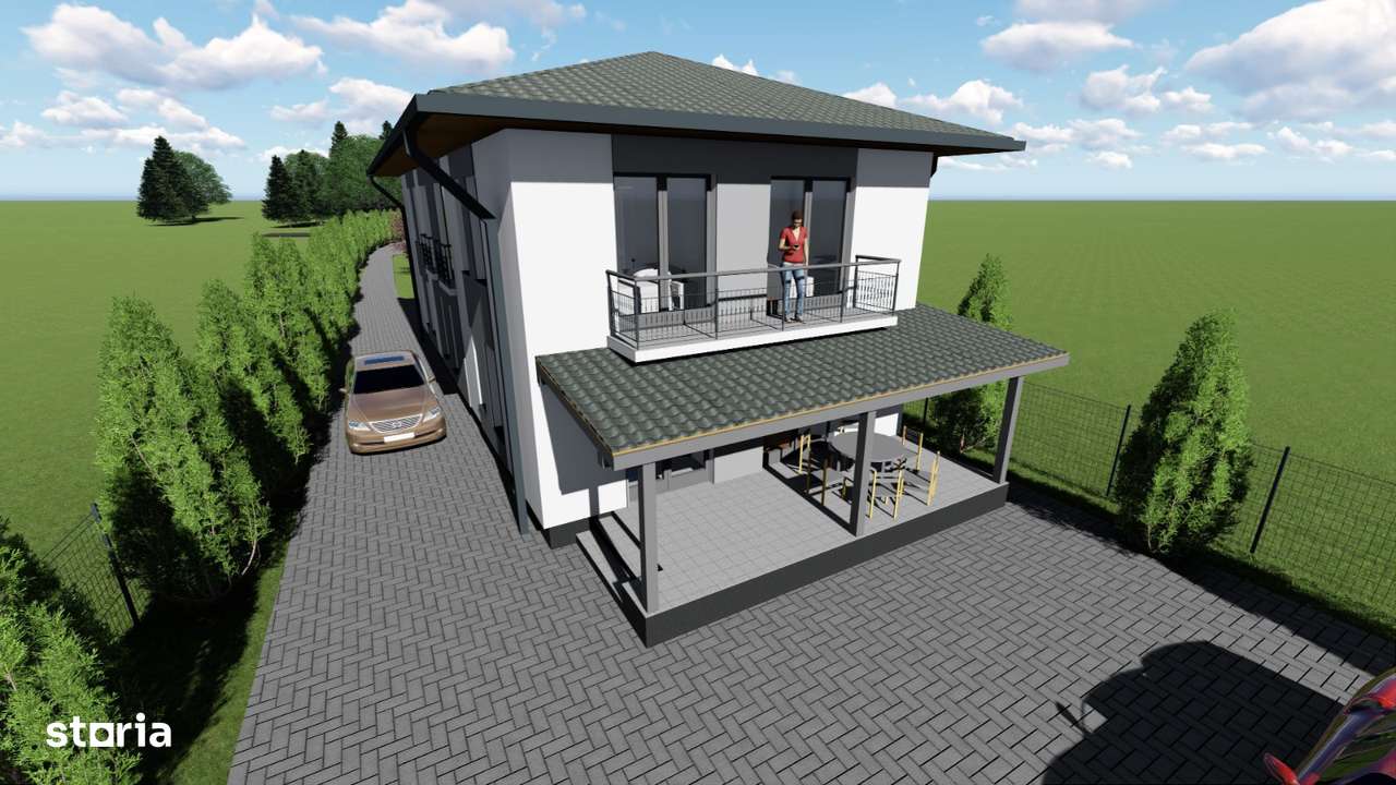 Tautii-Magheraus  – casa noua tip duplex, P+E, semifinisata, teren 500-7