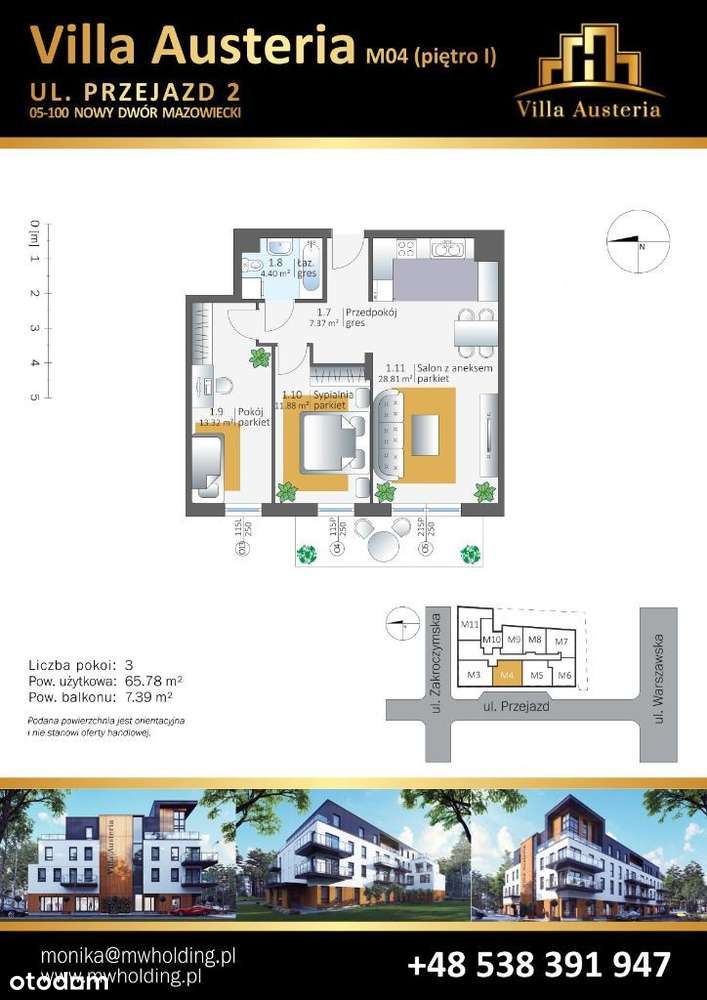 MIESZKANIE 65,78m2(M04), 3 pok, p.1 PROMOCJA! - Pełny obrazek: 2/8