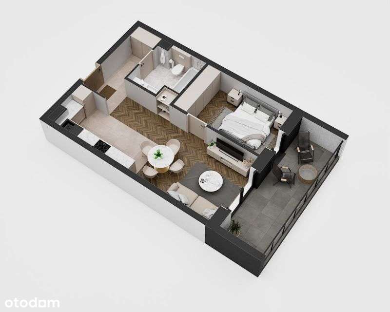 2-pokojowe mieszkanie 41 m2 + balkon Bez Prowizji - Pełny obrazek: 2/8