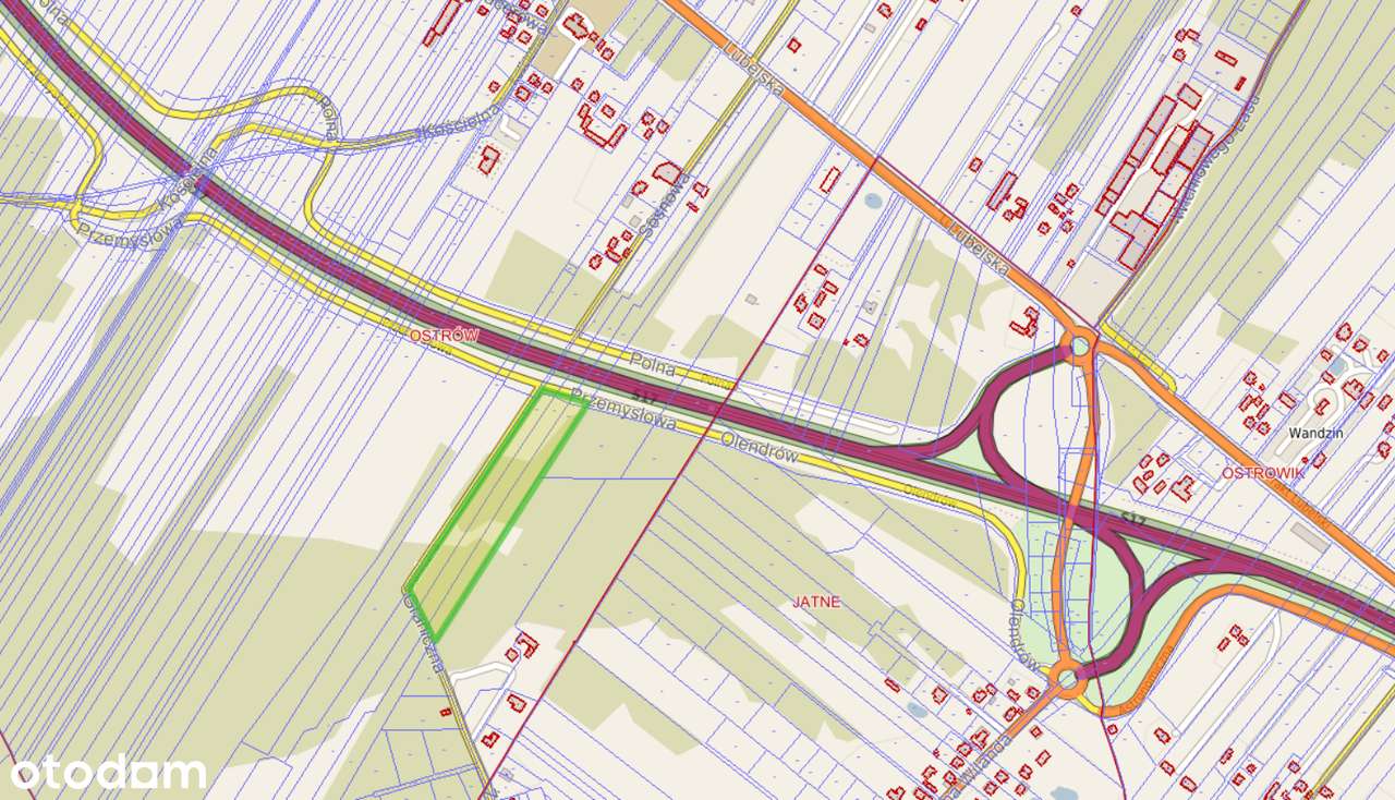 Działka inwestycyjna – 2,197 ha | Ostrów, gm. Celestynów | S17