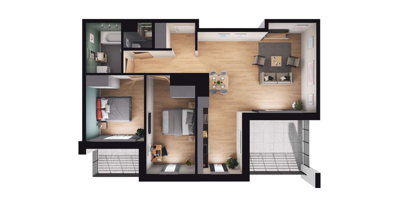 Bulvar Apartments | mieszkanie 3-pok. | G.12.96 - Pełny obrazek: 3/9