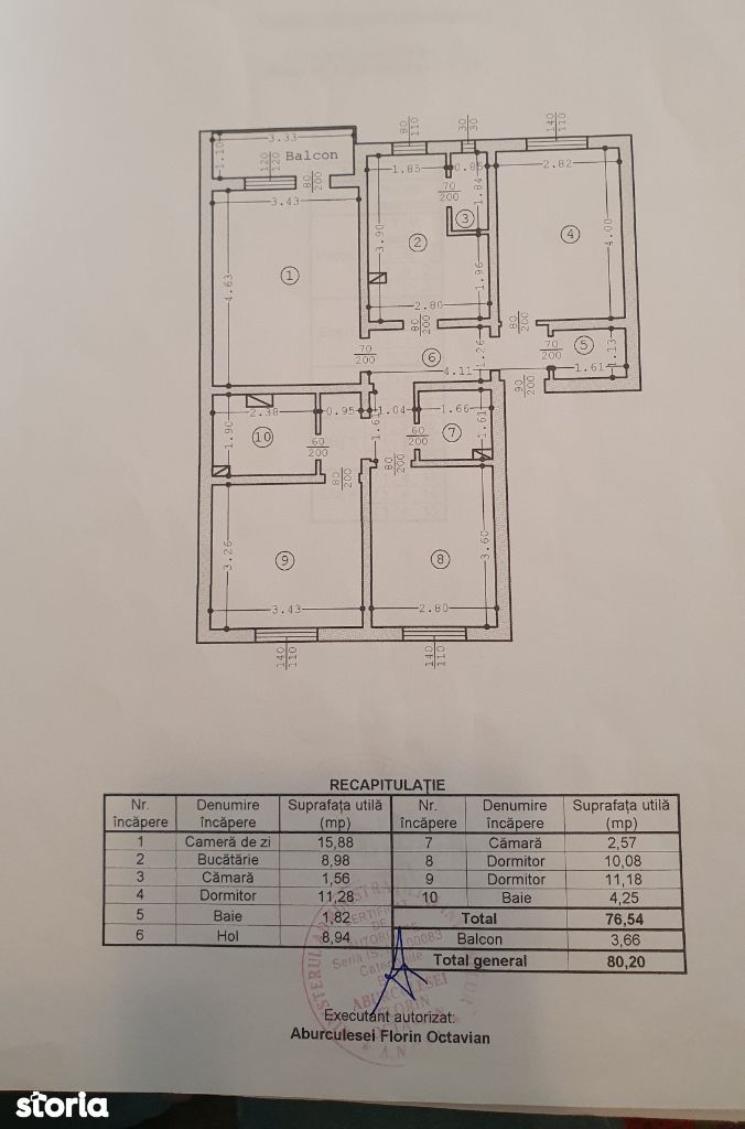 Apartament 4 camere, Dacia, 80mp, etajul 1