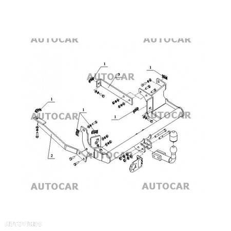 Carlig de remorcare pentru FIAT ULLYSSE - 5usi, VAN, (220) - sistem semidemontabil -cu suruburi  - din 1994 pana 2006 - 6