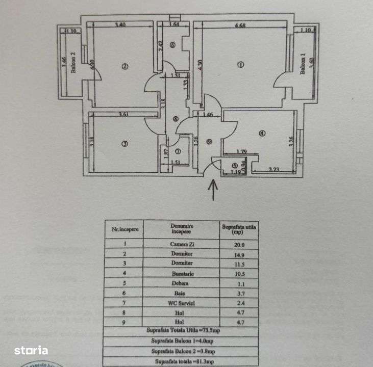 Spatios! Ap. 3 camere decomandat, zona Garii, etaj 2. - Imagine principală: 2/13