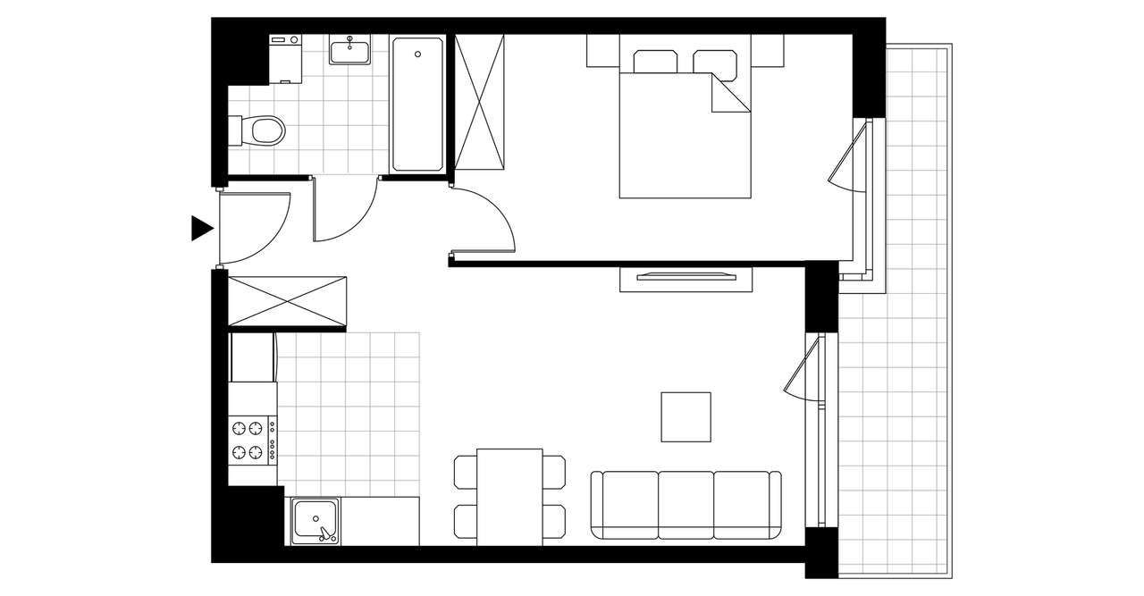 2-pokojowe mieszkanie 45m2 + loggia Bez Prowizji - Pełny obrazek: 3/8