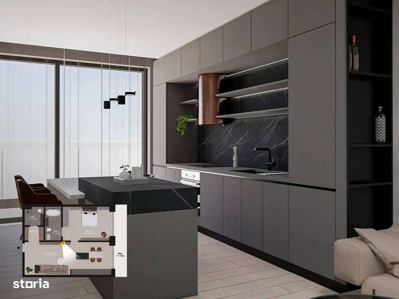 Apartament de Lux - 2 camere Unirii cu finisaje PREMIUM