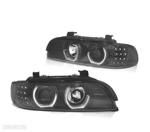 FARÓIS FRONTAIS ANGEL EYES 3D CCFL + LED PARA BMW SERIE 5 E39 95-03 - 3