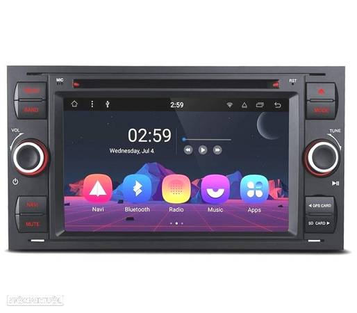 AUTO RÁDIO GPS PARA FORD FOCUS C-MAX GALAXY FIESTA TRANSIT 7" ANDROID 11 OCTA CORE 2DIN MULTIMEDIA - 1