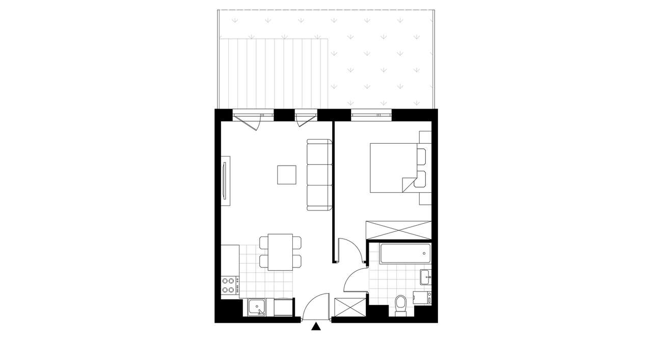 2-pokojowe mieszkanie 40m2 + ogródek - Pełny obrazek: 3/8