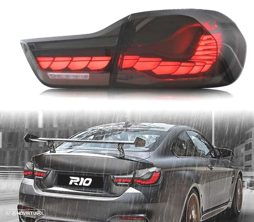 FAROLINS OLED PARA BMW SERIE 4 F32 F33 F36 F82 13-18 LIGHT BAR LED VERMELHO FUMADO - 3