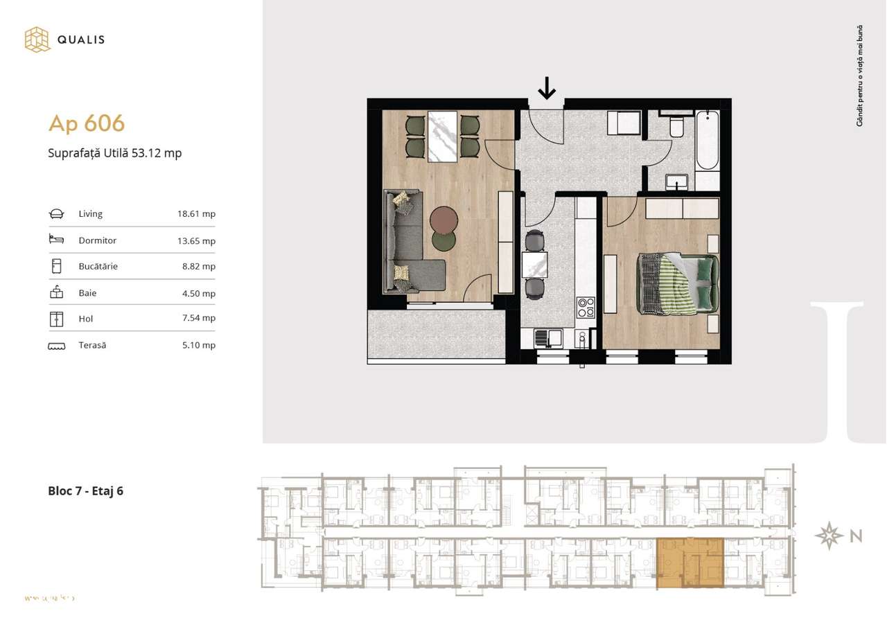 Qualis I: Apartament 2 camere, 53 mp, parcare inclusa-0
