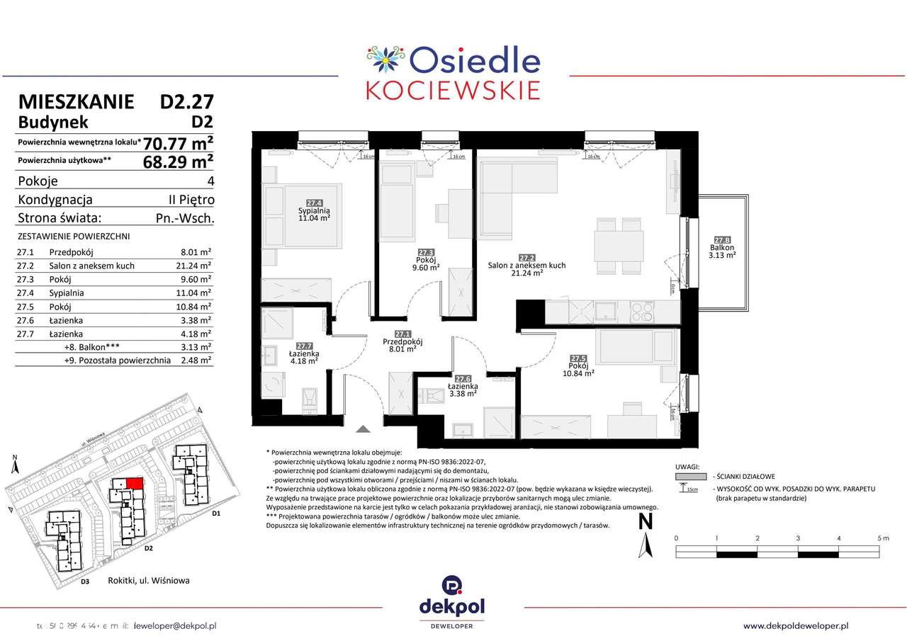 4-pokojowe mieszkanie 68m2 + balkon Bezpośrednio - Pełny obrazek: 2/7
