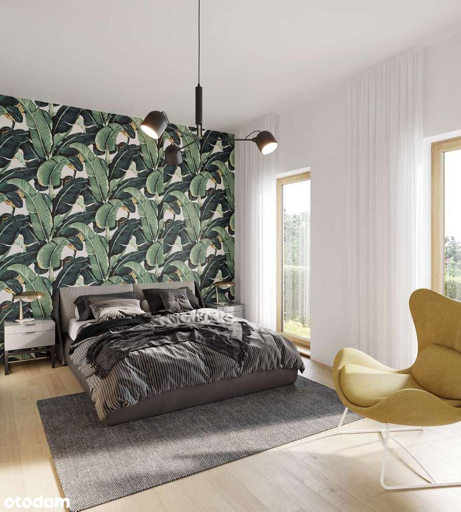 Dom 99m2, nowoczesna bryła, jezioro, Puszcza, ogród, taras na dachu-8