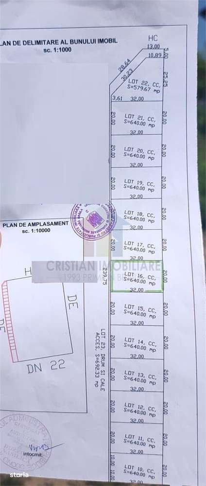 Teren 640 mp, deschidere 20 m, Cartier Rezidential - Imagine principală: 2/2