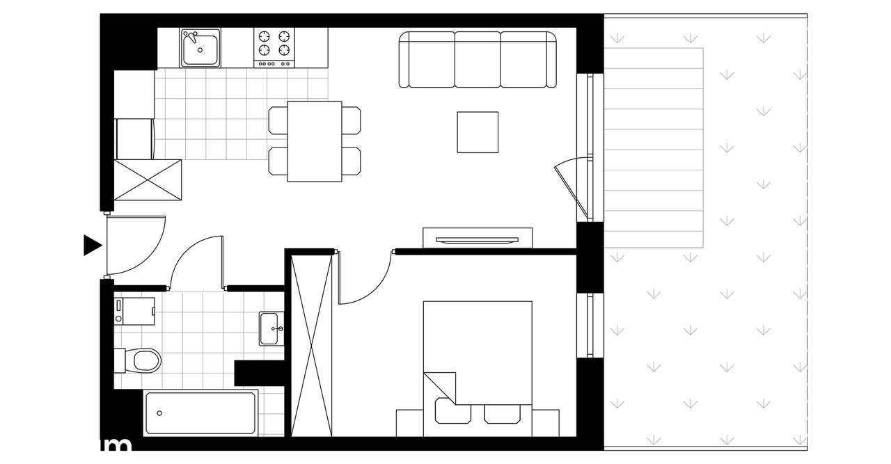 2-pokojowe mieszkanie 40m2 + ogródek Bez Prowizji - Pełny obrazek: 3/8