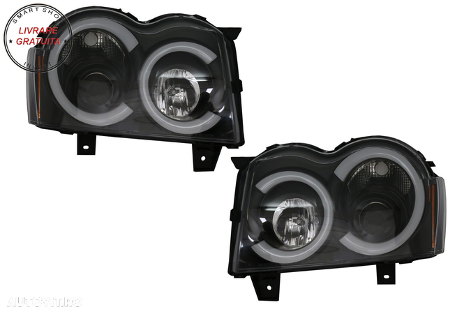 Faruri Angel Eyes TUB LED Jeep Grand Cherokee WK (2005-2008) Negru- livrare gratuita - 1