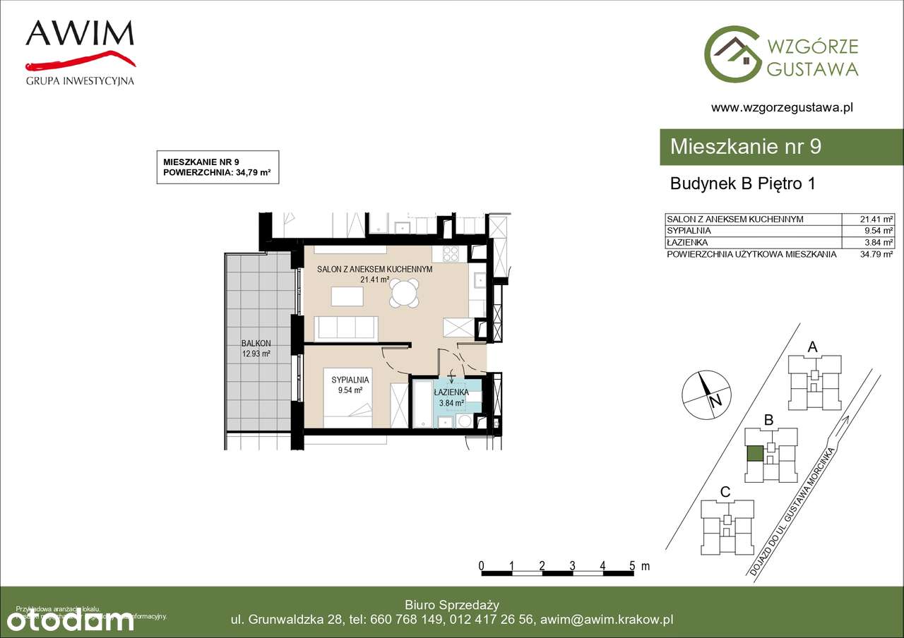 2-pokojowe mieszkanie 34,79m2+balkon - Pełny obrazek: 2/5