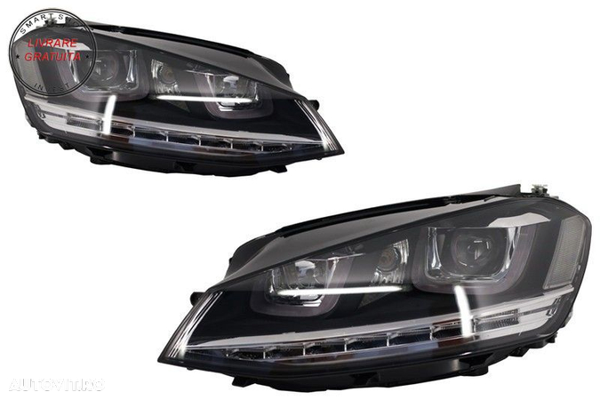 Kit Exterior Complet VW Golf VII 7 (2012-2017) cu Faruri 3D LED DRL Dinamic R-Line- livrare gratuita - 7