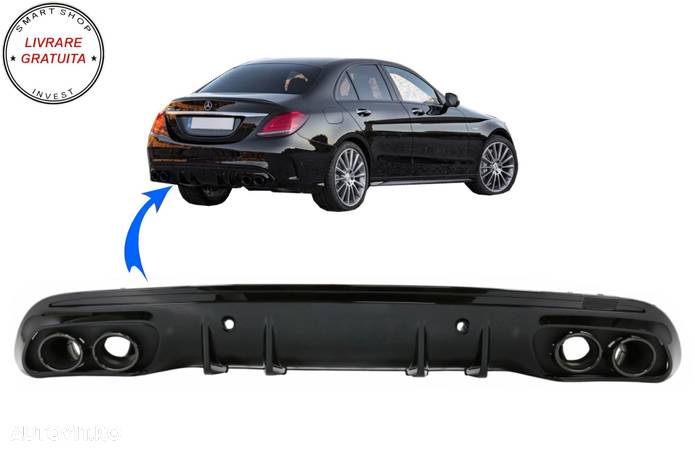 Difuzor cu ornamente evacuare Mercedes C-Class W205 S205 (2014-2020) C43 Design pe- livrare gratuita - 16