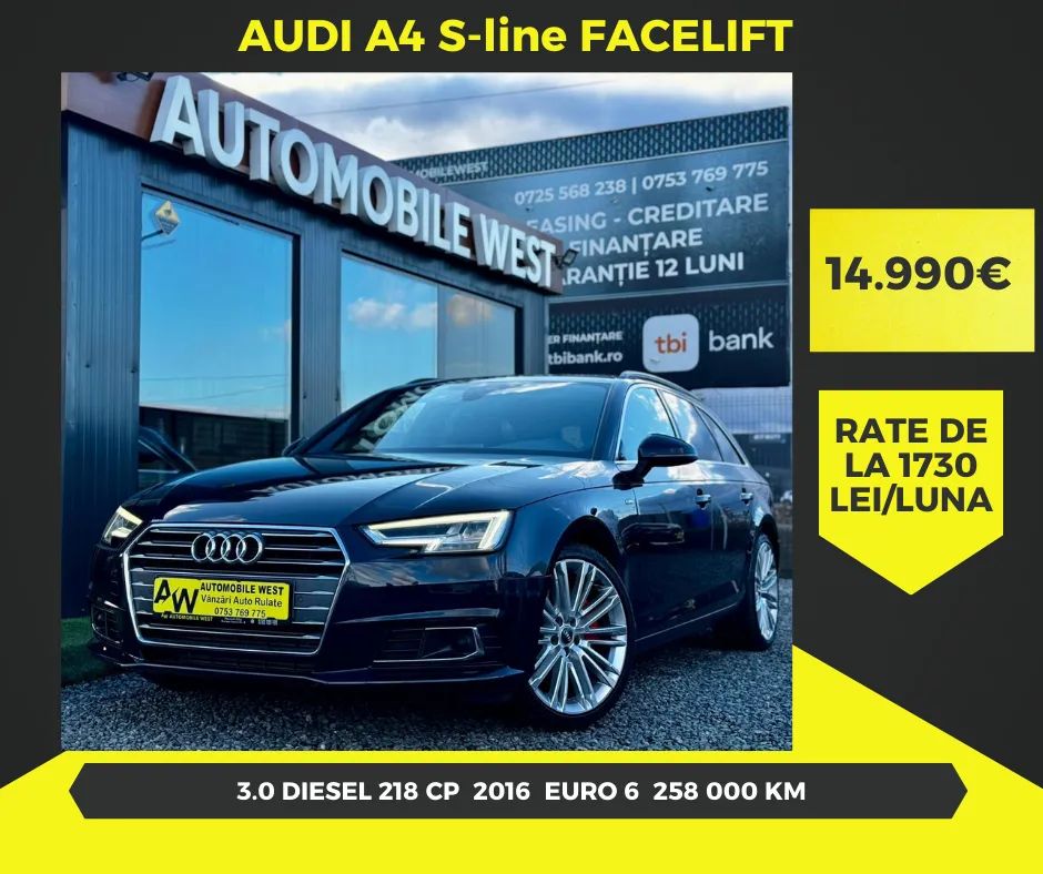 Audi A4 B9 [2015 - Prezent] 3.0 TDI S tronic sport 2016