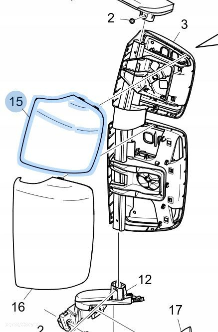 OBUDOWA POKRYWA LUSTERKA SCANIA R S LEWA 2119451 - 2
