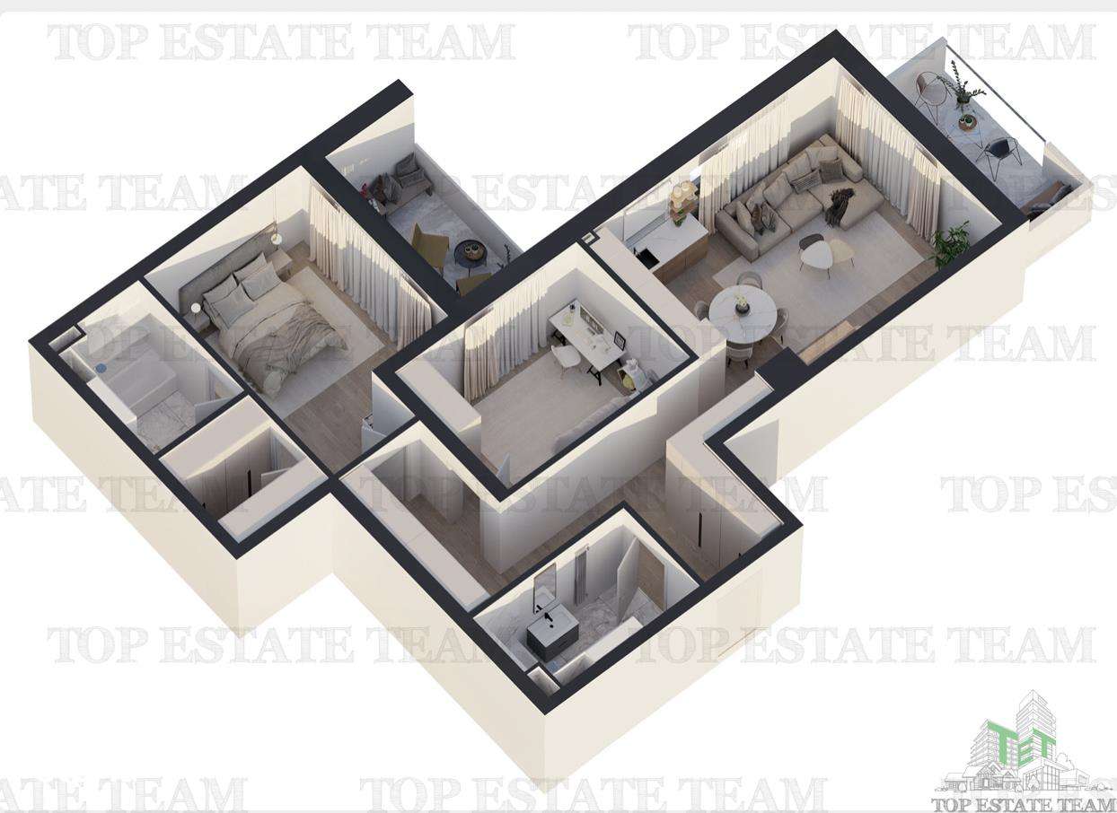 Apartament 3 camere bloc modern Rahova - Imagine principală: 2/14