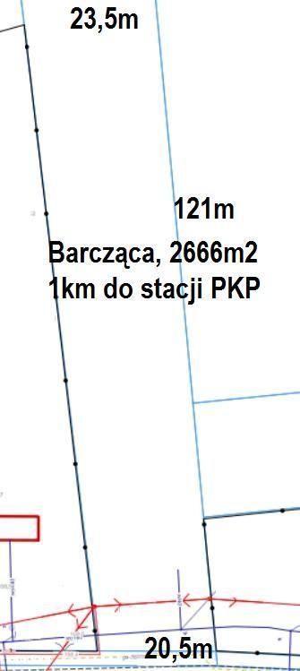 Działka, 2 666 m², Barcząca