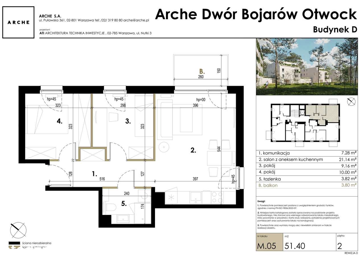 3-pokojowe mieszkanie 51m2 + balkon - Pełny obrazek: 2/6
