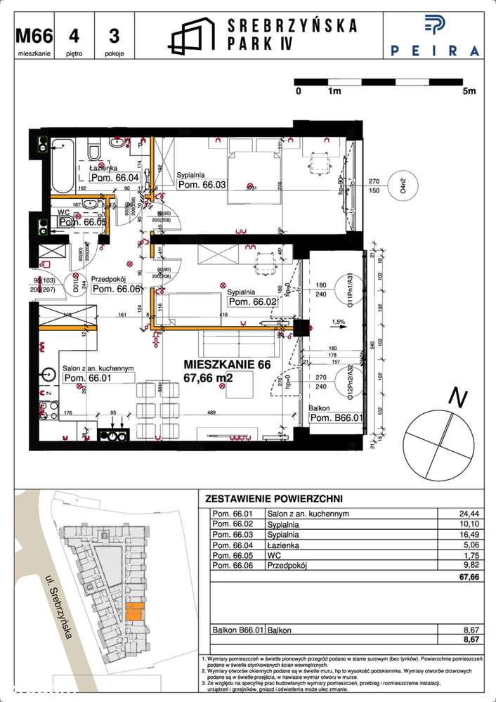 Srebrzyńska Park I​V | mieszkanie 3-pok. | M66 - Pełny obrazek: 2/9