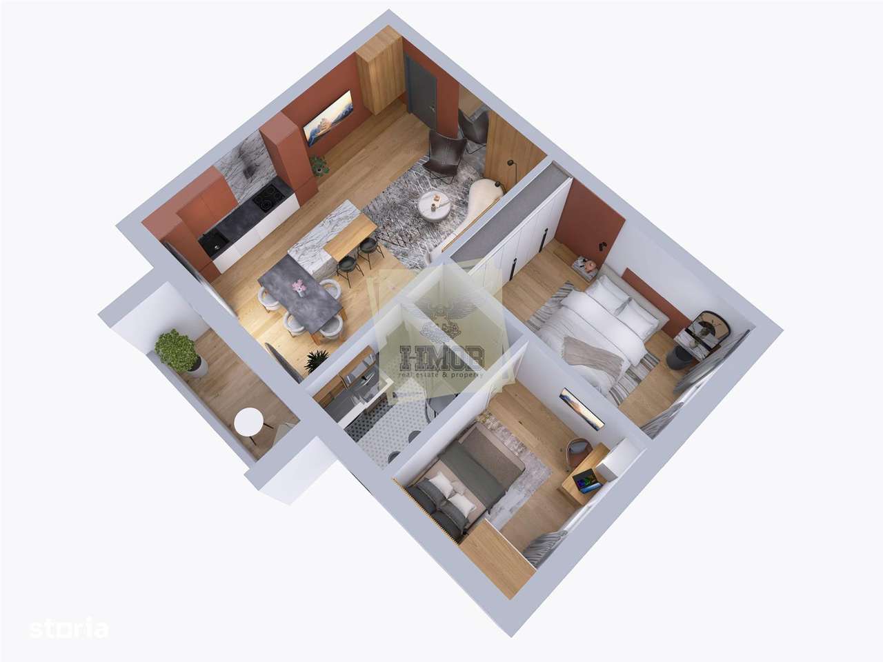 Apartament 3 camere etajul 1 in bloc cu lift si parcare in Gusterita-4