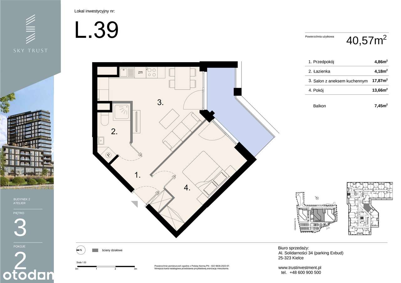Sky Trust I​I | lokal inwestycyjny 2-pok. | L39 - Pełny obrazek: 3/8