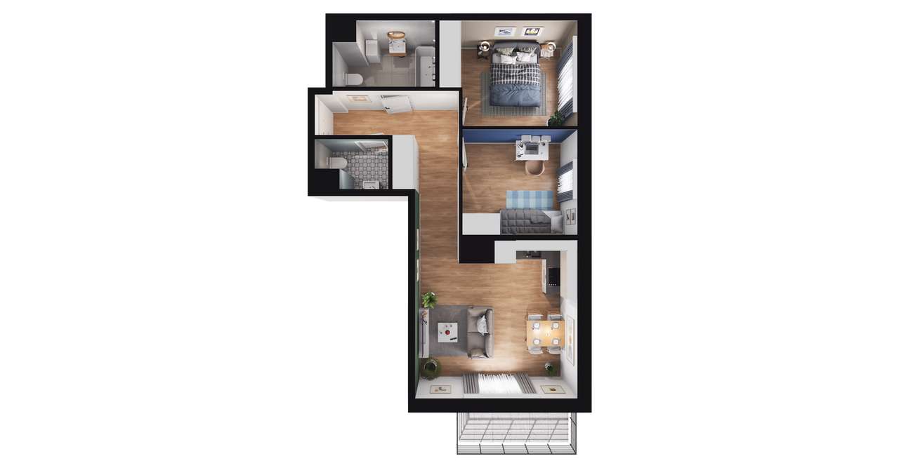 3-pokojowe mieszkanie 54m2 + balkon Bez Prowizji - Pełny obrazek: 2/8