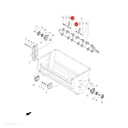 Wkładka noża wewnętrzna Massey Ferguson LA322331350 Oryginał - 2