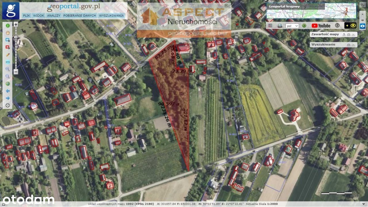 Działka 0,99 Ha Oględów k. Staszowa Inwestycje