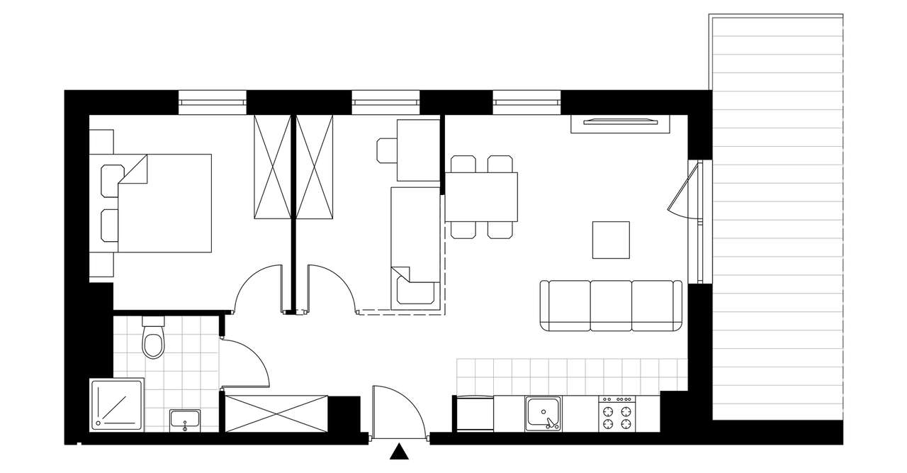 3-pokojowy apartament inwestycyjny 48m2 + taras - Pełny obrazek: 3/8