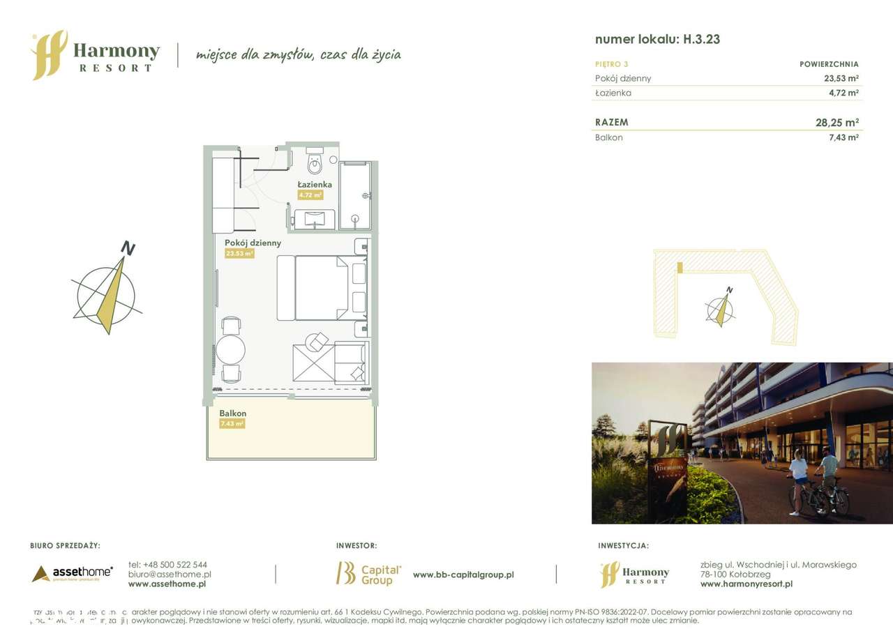 Harmony Resort | apartament 1-pok. | H.3.23
