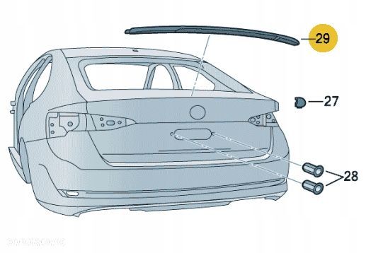 * SPOILER LOTKA KLAPY BAGAŻNIKA SKODA OCTAVIA 4 IV 20 DYNAMIC F9R 5E6827933 - 1