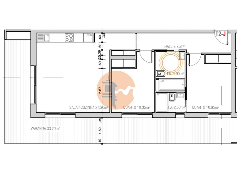 T2 em Projeto no Segundo andar - Edifício Sudoeste - Grande imagem: 2/7